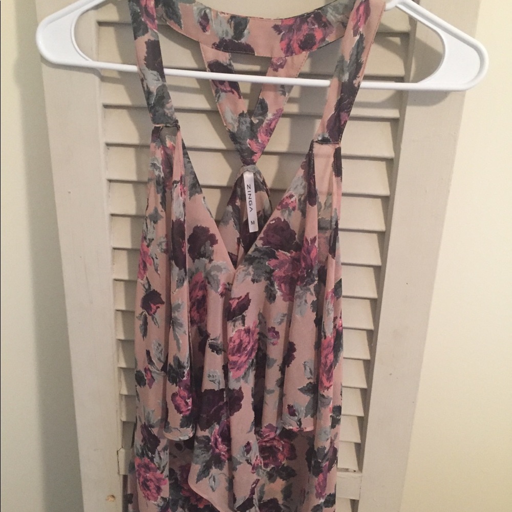 Medium floral sheer dress top